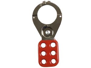 802 Lock Out Hasp 38mm Red with Safety Clamp