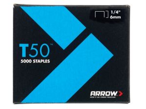 T50 Staples 6mm (1/4in) Pack 5000 (4 x 1250)