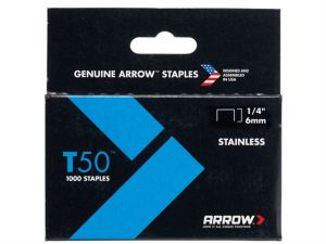 T50 Staples Stainless Steel 504SS 6mm (1/4in) Box 1000