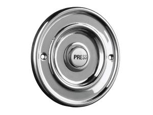 2207/P1BC Round Wired Bell Push Flush Fit Chrome