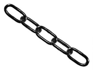 Black Japanned Chain 2.5mm x 2.5m - Max Load 50kg