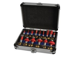 Router Bit Set of 15 TCT 1/2in Shank