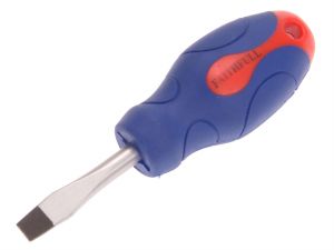 Soft Grip Screwdriver Slotted Flared Tip 6.5 x 38mm Stubby