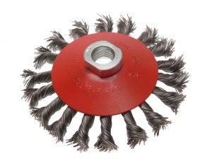 Conical Wire Brush 100mm M10 Bore 1.5 0.50mm Wire