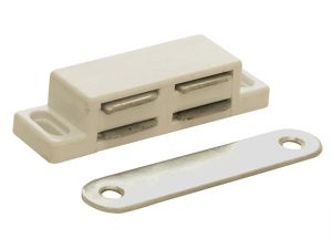 Magnetic Catch - White Plastic Pack of 2