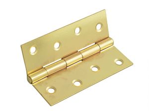 Butt Hinge Brass Finish 100mm (4in) Pack of 2