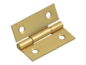 Butt Hinge Brass Finish 40mm (1.5in) Pack of 2