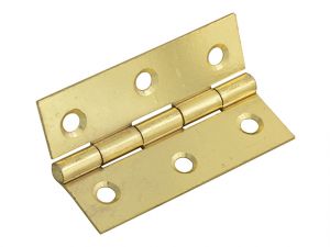 Butt Hinge Brass Finish 75mm (3in) Pack of 2