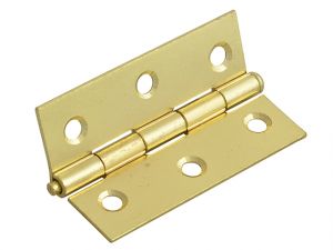 Loose Pin Butt Hinge Brass Finish 75mm (3in) Pack of 2
