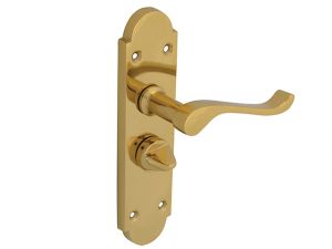 Backplate Handle Privacy - Gable Brass Finish