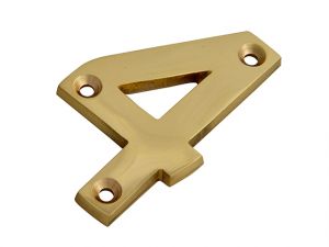 Numeral No.4 - Brass Finish 75mm (3in)