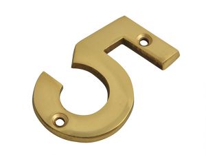 Numeral No.5 - Brass Finish 75mm (3in)