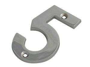 Numeral No.5 - Chrome Finish 75mm (3in)