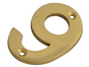 Numeral No.9 - Brass Finish 75mm (3in)
