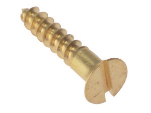 Wood Screw Slotted CSK Solid Brass 1.1/2in x 6 Box 200