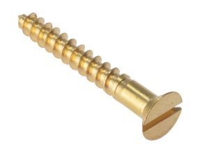 Wood Screw Slotted CSK Solid Brass 1.1/2in x 8 Box 200
