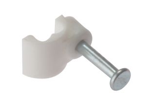 Cable Clip Flat White 0.75mm Box 100