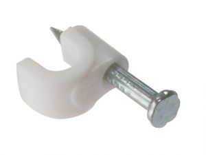 Cable Clips Round White 4-5mm Box 200