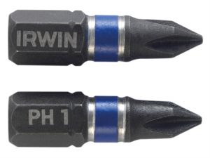 Impact Screwdriver Bits Phillips PH1 25mm Pack of 2