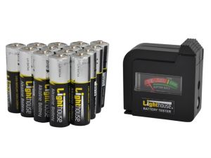 AA Batteries Bulk Pack (14) + Tester