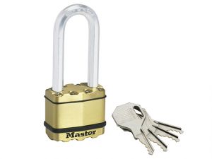 Excell™ Brass Finish 50mm Padlock 4-Pin - 64mm Shackle