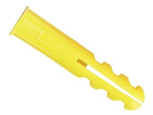 Yellow Plastic Plugs Screw Size No.4-10 50 x Pack of 20