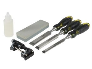 Professional Bevel Edge Chisel Set of 3 & Sharpening Kit 13 19 & 25mm