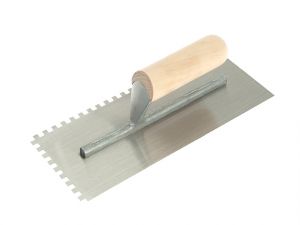 Notched Trowel 6mm Square Notches Wooden Handle 11 x 4.1/2in