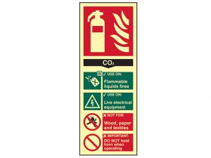 Fire Extinguisher Composite CO2 - Photoluminescent 75 x 200mm
