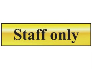 Staff Only - Polished Brass Effect 200 x 50mm