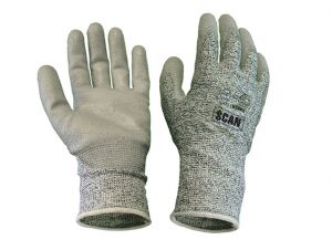Grey PU Coated Cut 5 Gloves Size 10 Extra Large