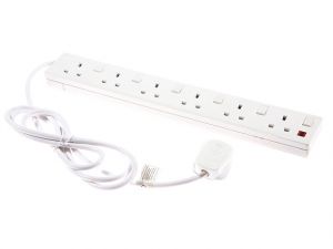 Extension Lead 240 Volt 6 Way 13A Switched Neon 2 Metre