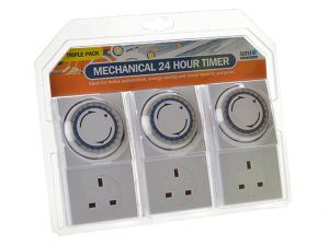 Basix 24h Mechanical Plug In Timer 3 Pack