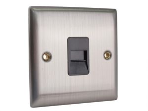 Secondary Telephone Outlet Brushed Steel