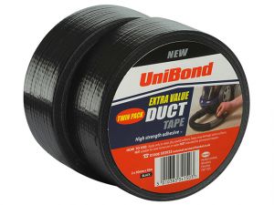 Duct Tape Black 50mm x 50m Twin Pack