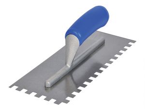 Notched Adhesive Trowel Square 10mm Soft Grip Handle 11 x 4.1/2in