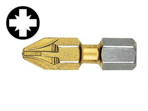 Pozidriv 1pt Titanium Coated Bits (Strip of 10) 25mm