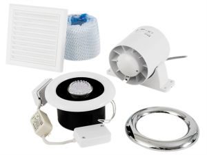 Airline LED Shower Fan Kit With Timer 100mm