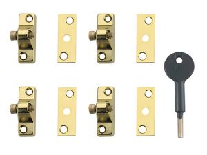 8K118 Economy Window Lock Electro Brass Finish Pack of 4 Visi